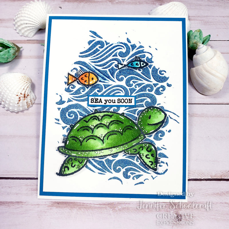 Woodware Clear Singles Sea Turtle 4 in x 6 in Stamp-2