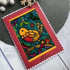 Woodware Clear Singles Robin Panel 4 in x 6 in Stamp-2
