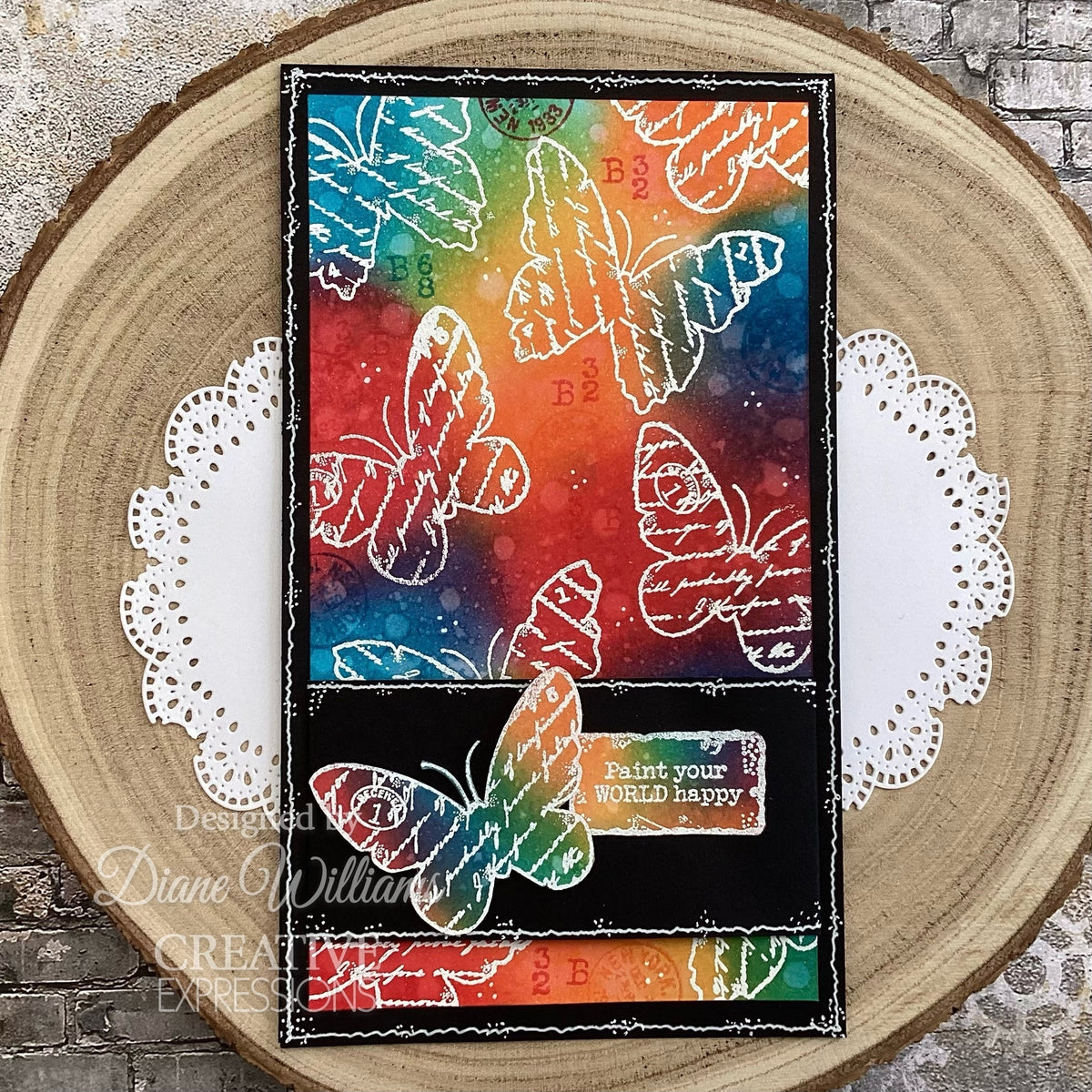 Tampon Woodware Clear Singles Papillons Papier Déchiré 3 po x 4 po-8