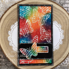 Tampon Woodware Clear Singles Papillons Papier Déchiré 3 po x 4 po-8