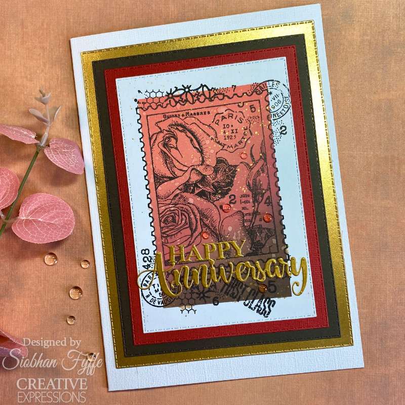 Woodware Clear Singles Postal Rose 4 in x 6 in Stamp Set-7