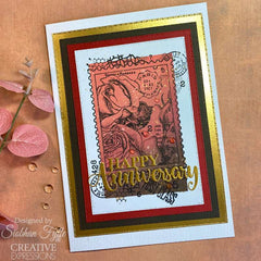 Woodware Clear Singles Postal Rose 4 in x 6 in Stamp Set-7