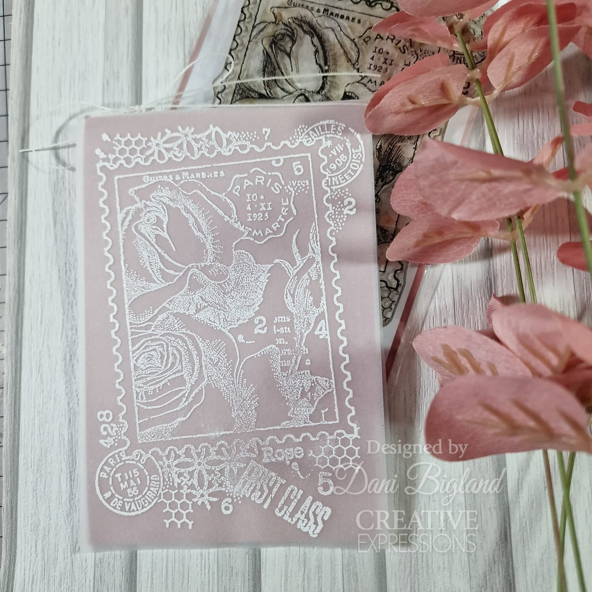 Woodware Clear Singles Postal Rose 4 in x 6 in Stamp Set-6