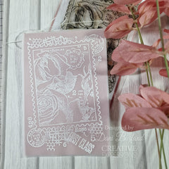 Woodware Clear Singles Postal Rose 4 in x 6 in Stamp Set-6