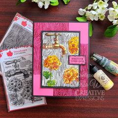 Set de sellos Woodware Clear Singles Geraniums de 4 pulg. x 6 pulg.-9