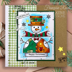 Woodware Clear Singles Wooden Snowman 4 in x 6 in Stamp Set-6