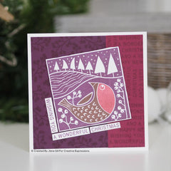 Woodware Clear Singles Lino Cut - Chubby Robin 4 in x 6 in Stamp-3