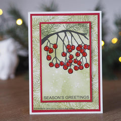 Festive Hanging Berries 4 in x 6 in Stamp-2