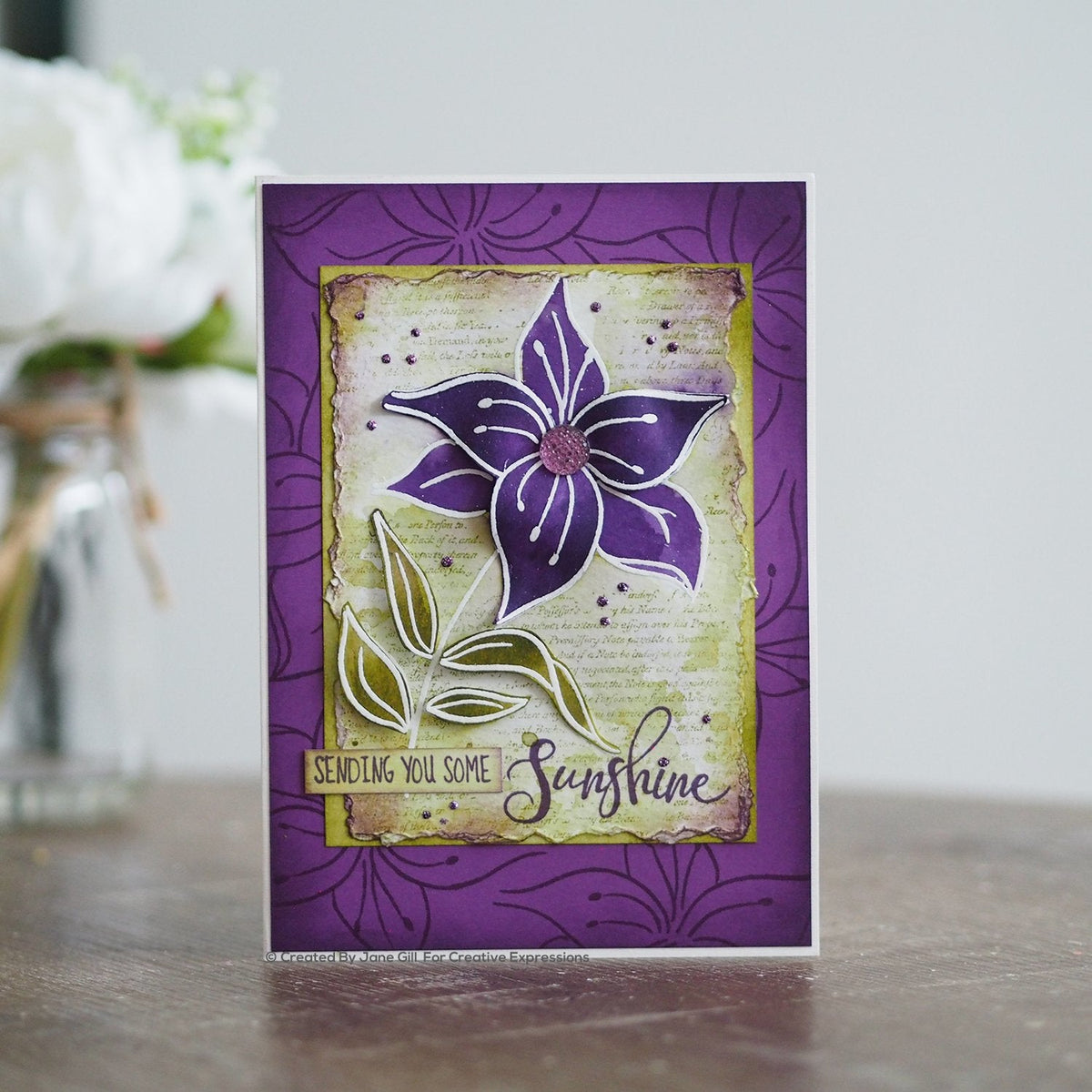 Woodware Clear Singles Lily Sketch 4 in x 6 in Stamp-2