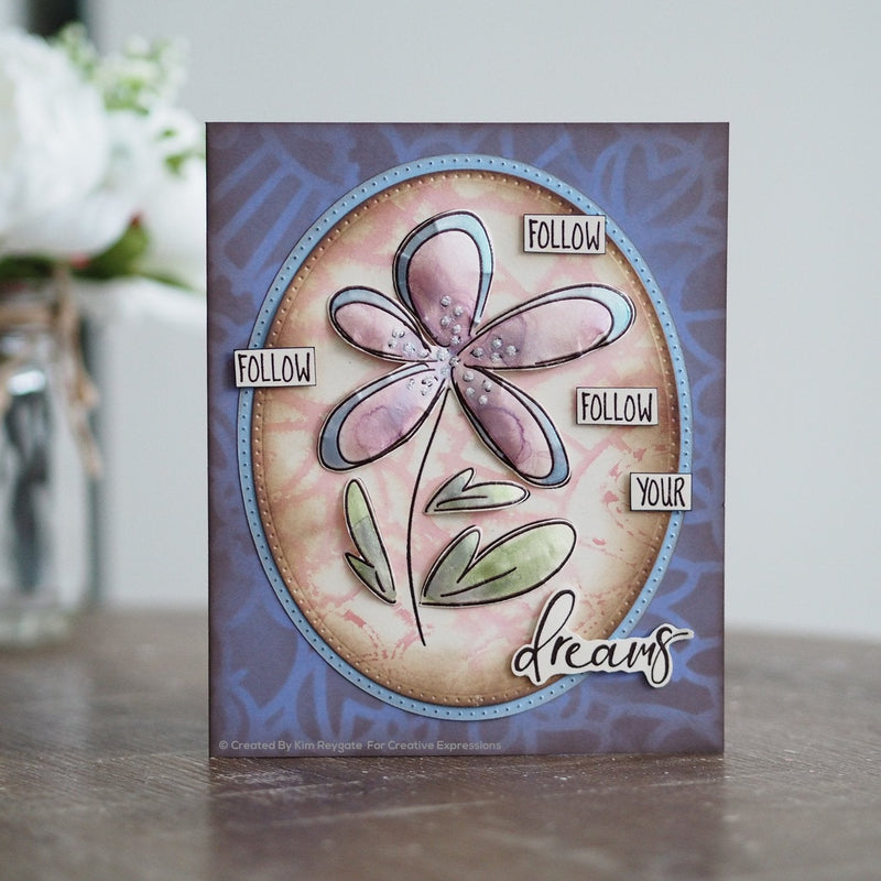 Woodware Clear Singles Dahlia Sketch 4 in x 6 in Stamp-2