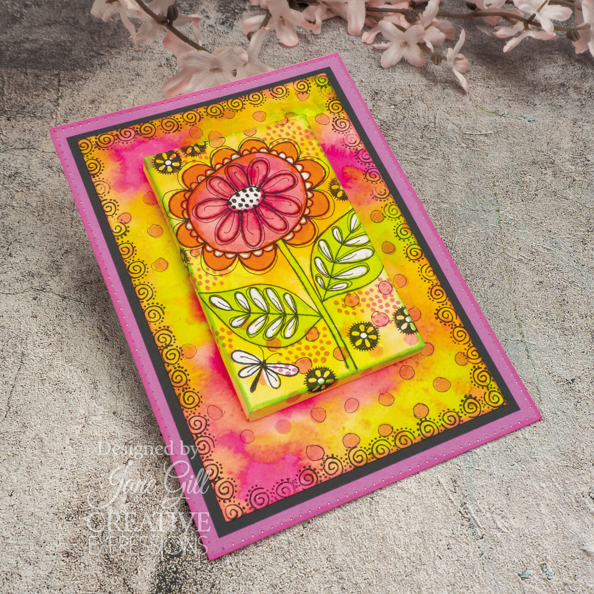 Tampons Woodware Clear Singles Petal Doodles Happy Thoughts 4 po x 6 po-2