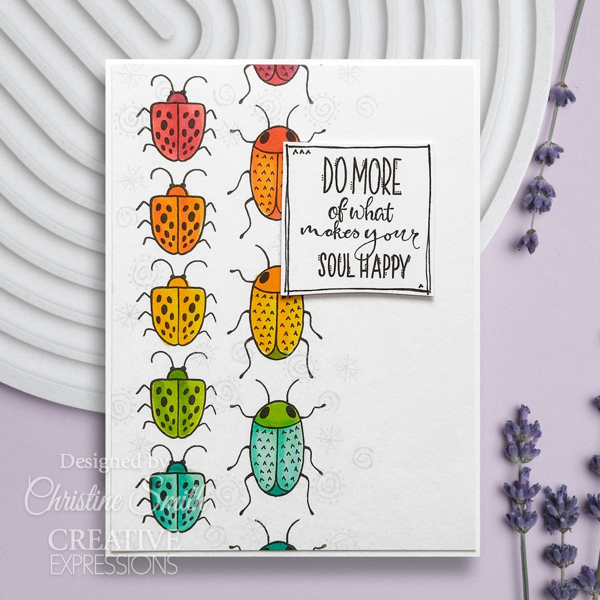 Tampon en silicone Woodware Clear Singles Bug Doodles 10 x 15 cm-5