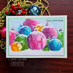 Woodware Clear Singles Paintable Baubles Circles 4 in x 6 in Stamp Set-6