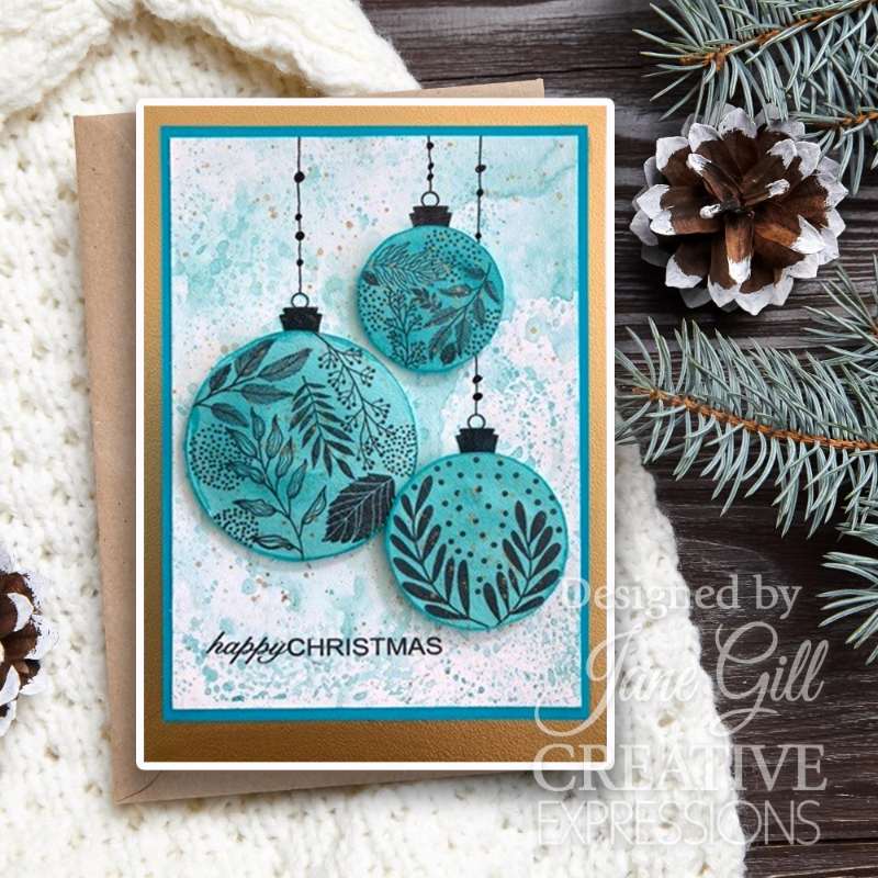 Woodware Clear Singles Paintable Baubles Leafy Fillers 4 in x 6 in Stamp Set-2