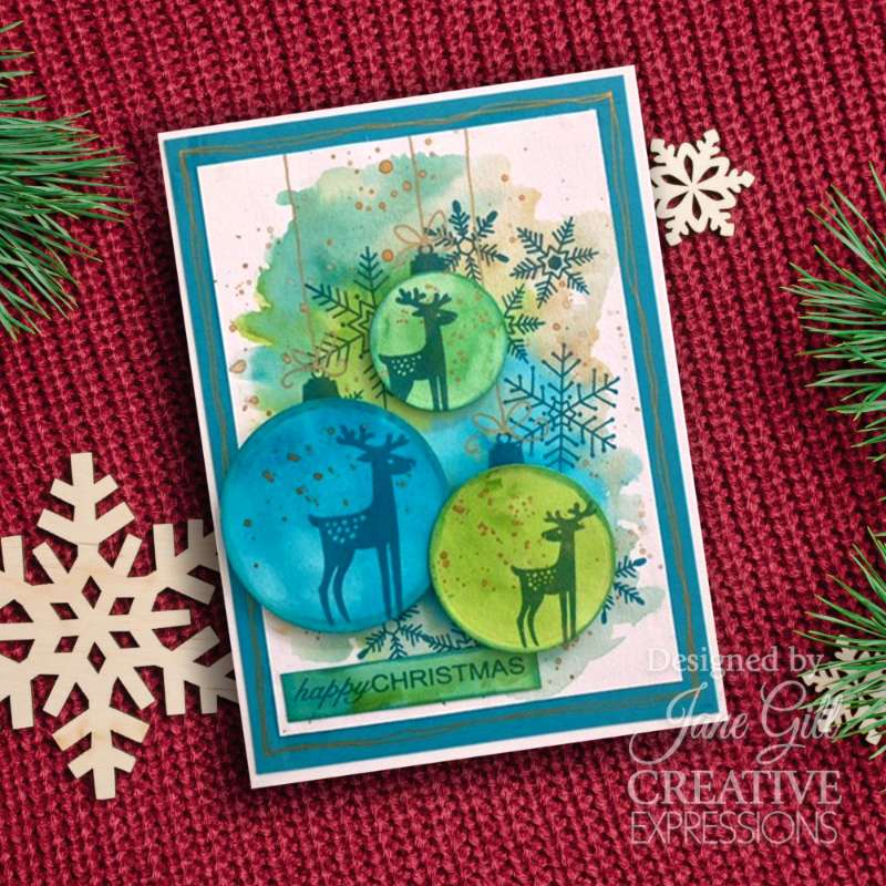 Woodware Clear Singles Paintable Baubles Circles 4 in x 6 in Stamp Set-4