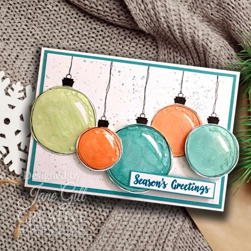 Woodware Clear Singles Paintable Baubles Circles 4 in x 6 in Stamp Set-2