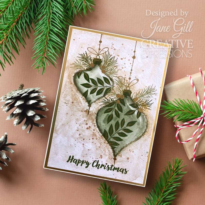 Woodware Clear Singles Paintable Baubles Peardrops 4 in x 6 in Stamp Set-2