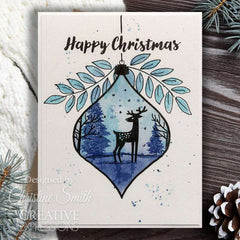 Woodware Clear Singles Paintable Baubles Peardrops 4 in x 6 in Stamp Set-4