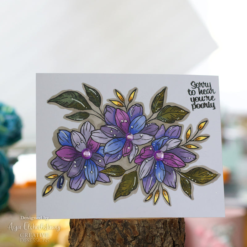 Woodware Clear Singles Clematis Trio 4 in x 6 in Stamp-3