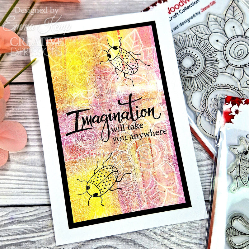 Tampon en silicone Woodware Clear Singles Bug Doodles 10 x 15 cm-8