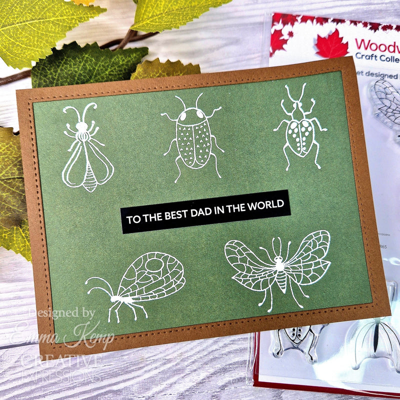 Tampon en silicone Woodware Clear Singles Bug Doodles 10 x 15 cm-10