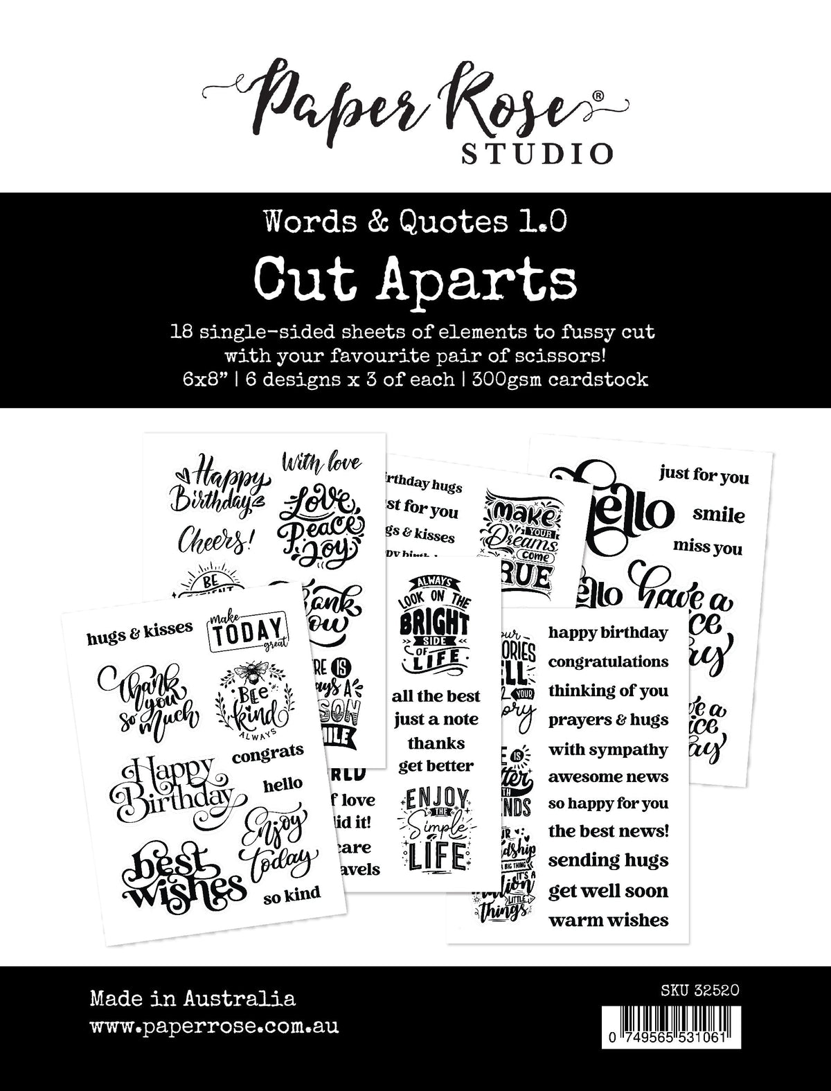 Words & Quotes 1.0 Cut Aparts Paper Pack 32520-1