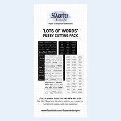 3Quarter Designs Fussy Cutting Pack - Lots of Words-1