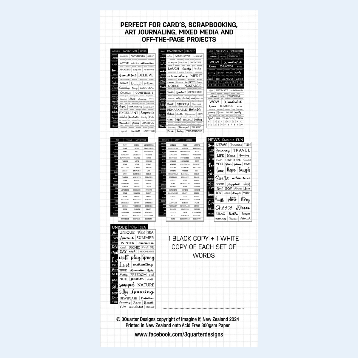 3Quarter Designs Fussy Cutting Pack - Lots of Words-2