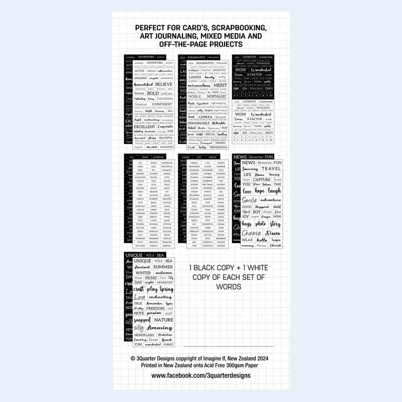 3Quarter Designs Fussy Cutting Pack - Lots of Words-2
