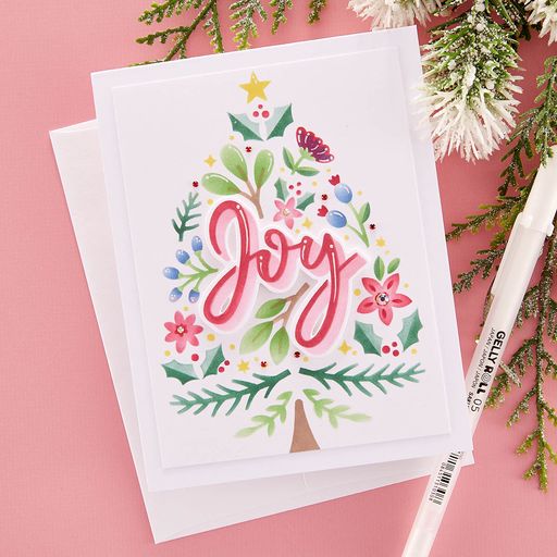 Paquete de plantilla y troquel Layered Joy Tree de la colección Layered Christmas Stencils-3