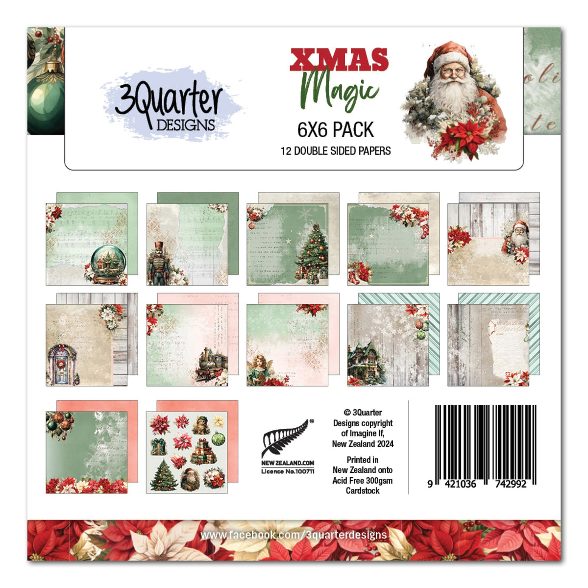 3Quarter Designs Xmas Magic 6x6 Paper Pack-1