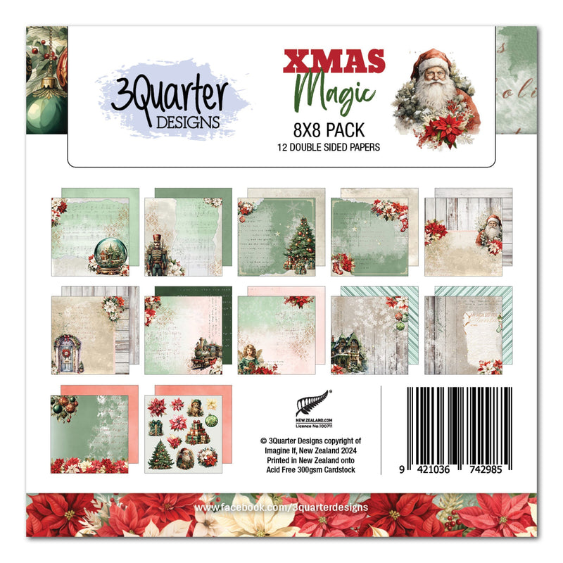3Quarter Designs Xmas Magic 8x8 Paper Pack-1