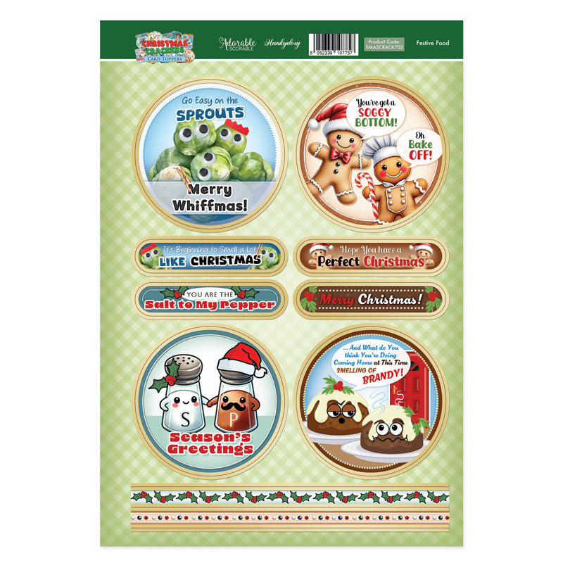 Christmas Crackers Topper Sheet - Festive Food-1