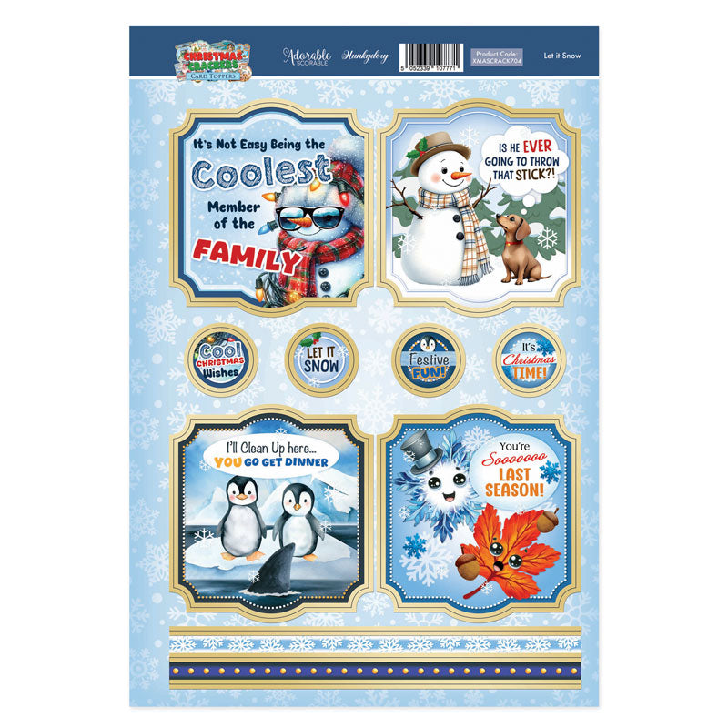 Christmas Crackers Topper Sheet - Let it Snow-1