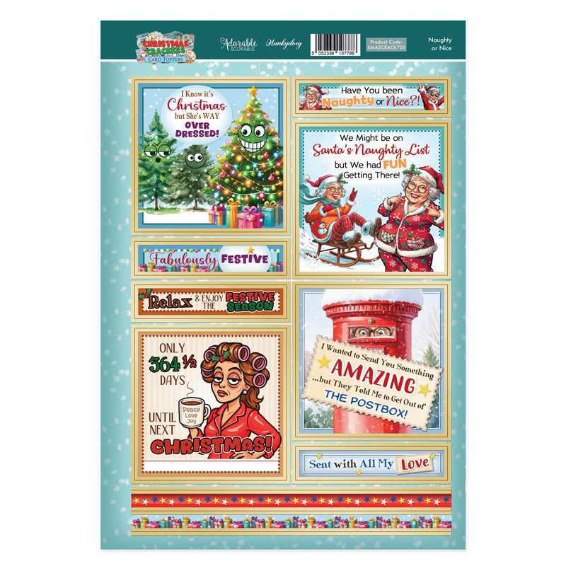 Christmas Crackers Topper Sheet - Naughty or Nice-1