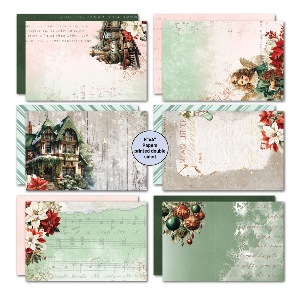 3Quarter Designs Pack de Cartes Magie de Noël 6x4-4