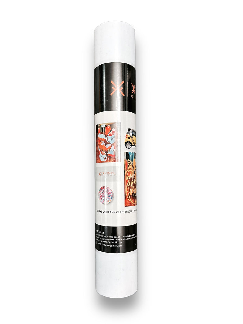 XVinyl Pro White Gloss Permanent Adhesive Vinyl with PET Backing-1
