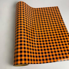 XVinyl HTV Buffalo Plaid Orange Pattern-1