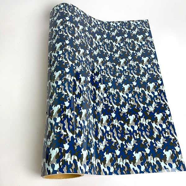 XVinyl HTV Camo Blue Pattern-1
