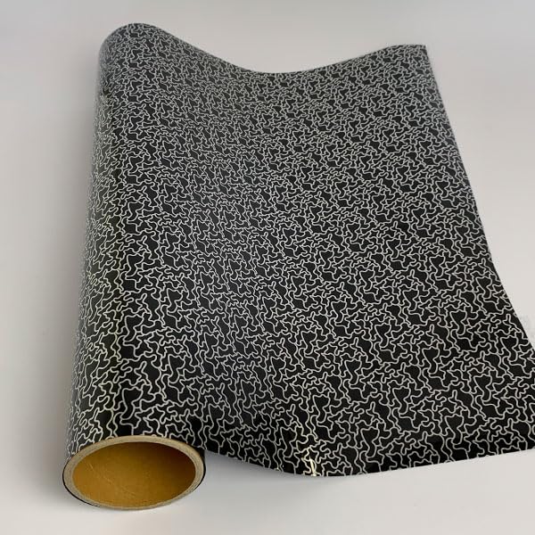 XVinyl HTV Camo Silver Black Pattern-1