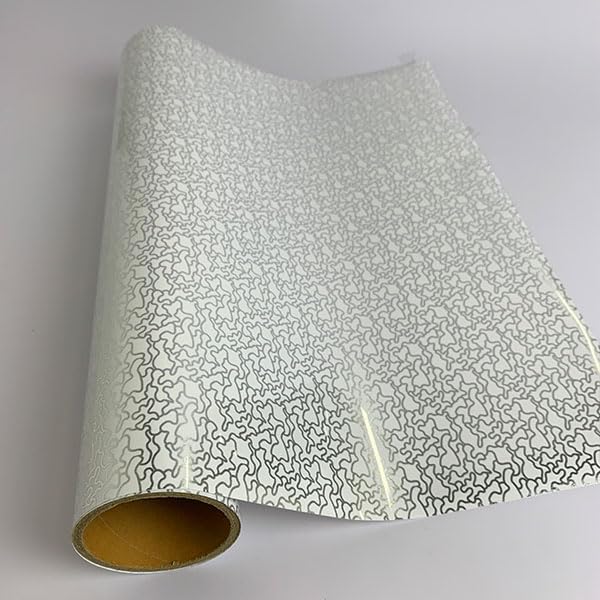 XVinyl HTV Camo Silver White Pattern-1