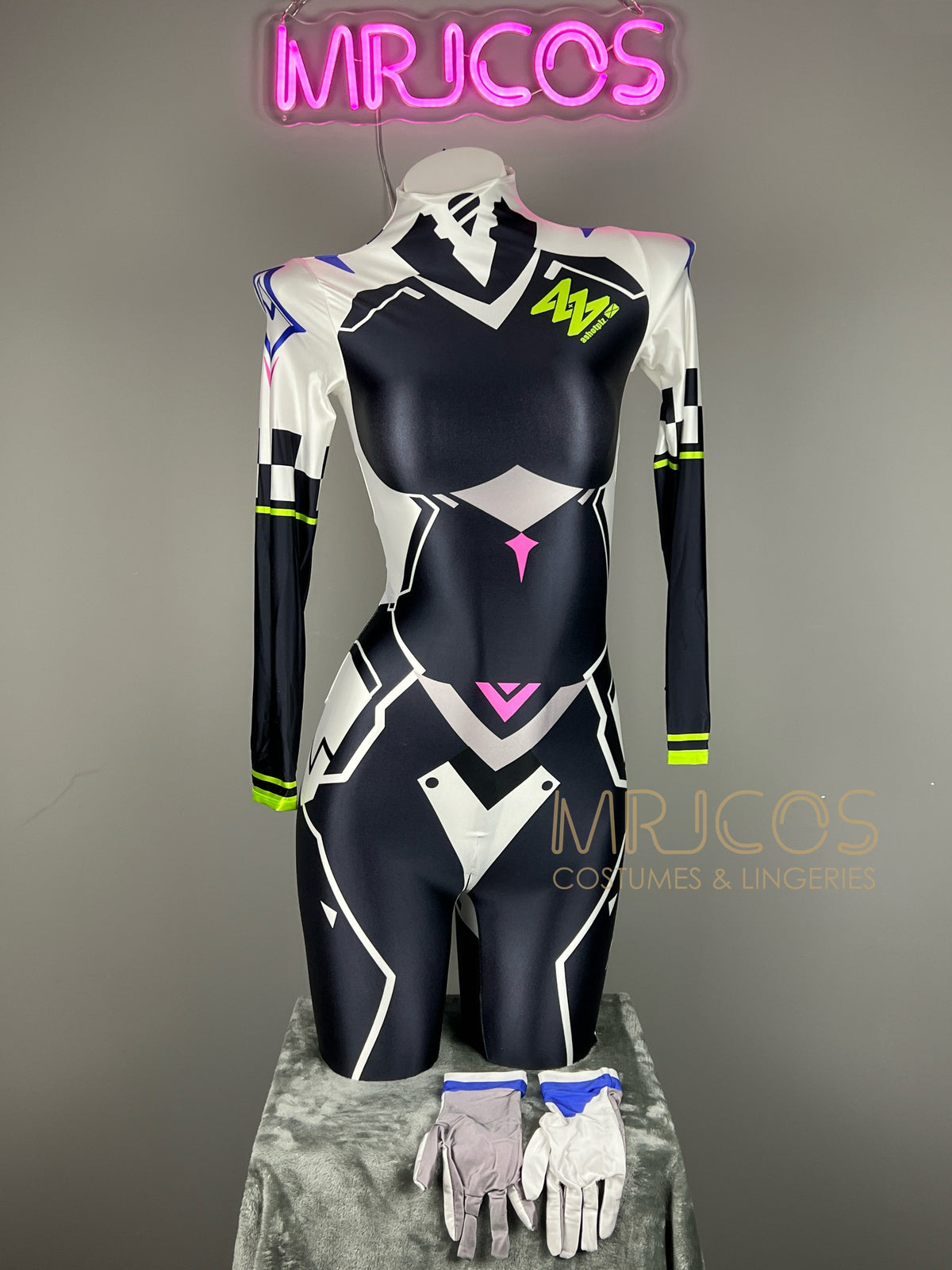 Cyberpunk Open Crotch Sci-Fi Spandex Racing Suit & Race Queen Cosplay Bodysuit-2