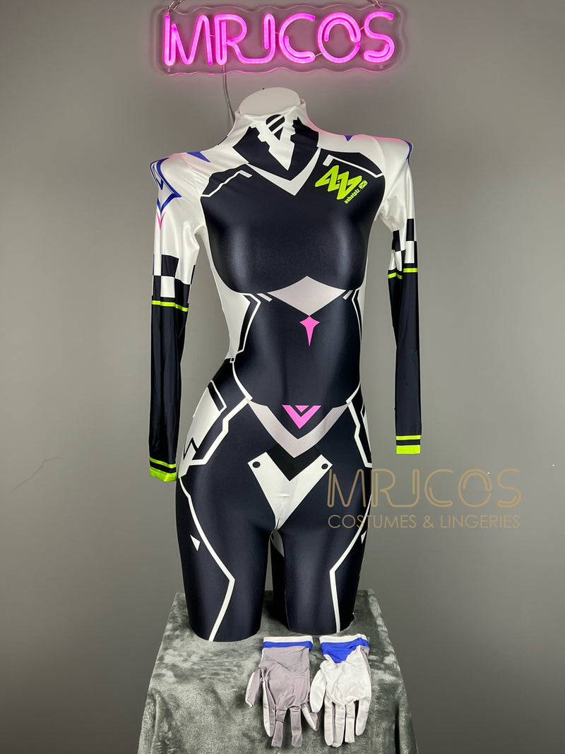 Cyberpunk Open Crotch Sci-Fi Spandex Racing Suit & Race Queen Cosplay Bodysuit-2