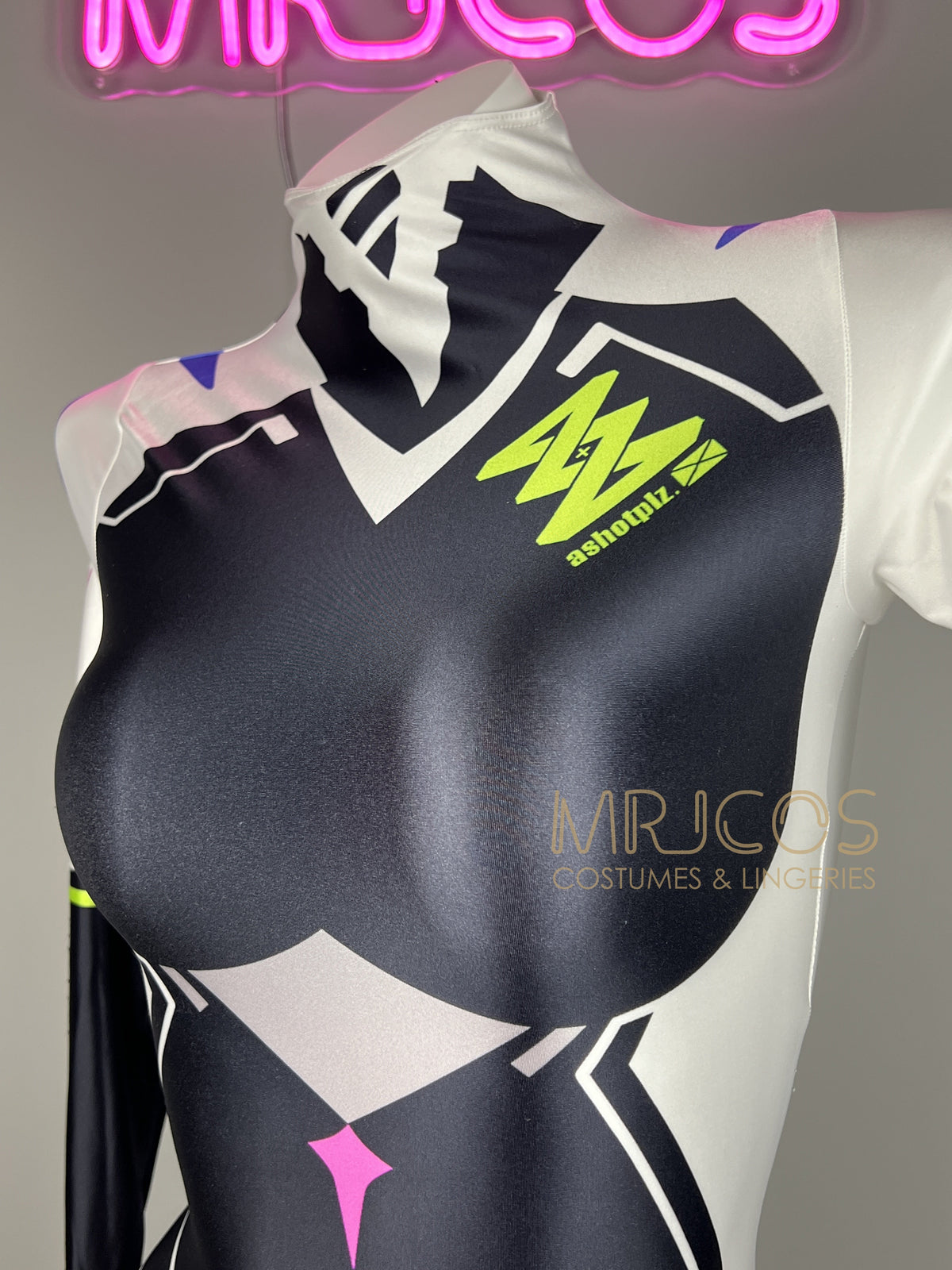 Cyberpunk Open Crotch Sci-Fi Spandex Racing Suit & Race Queen Cosplay Bodysuit-4