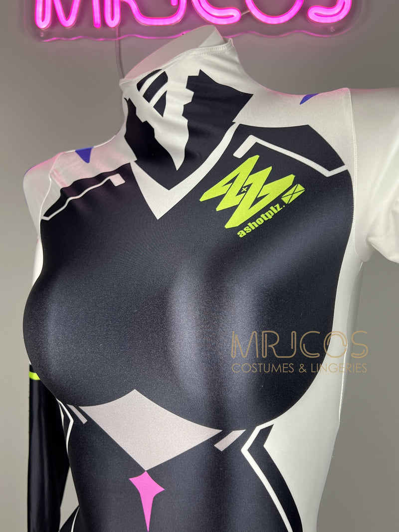 Cyberpunk Open Crotch Sci-Fi Spandex Racing Suit & Race Queen Cosplay Bodysuit-4