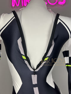 Cyberpunk Open Crotch Sci-Fi Spandex Racing Suit & Race Queen Cosplay Bodysuit-7