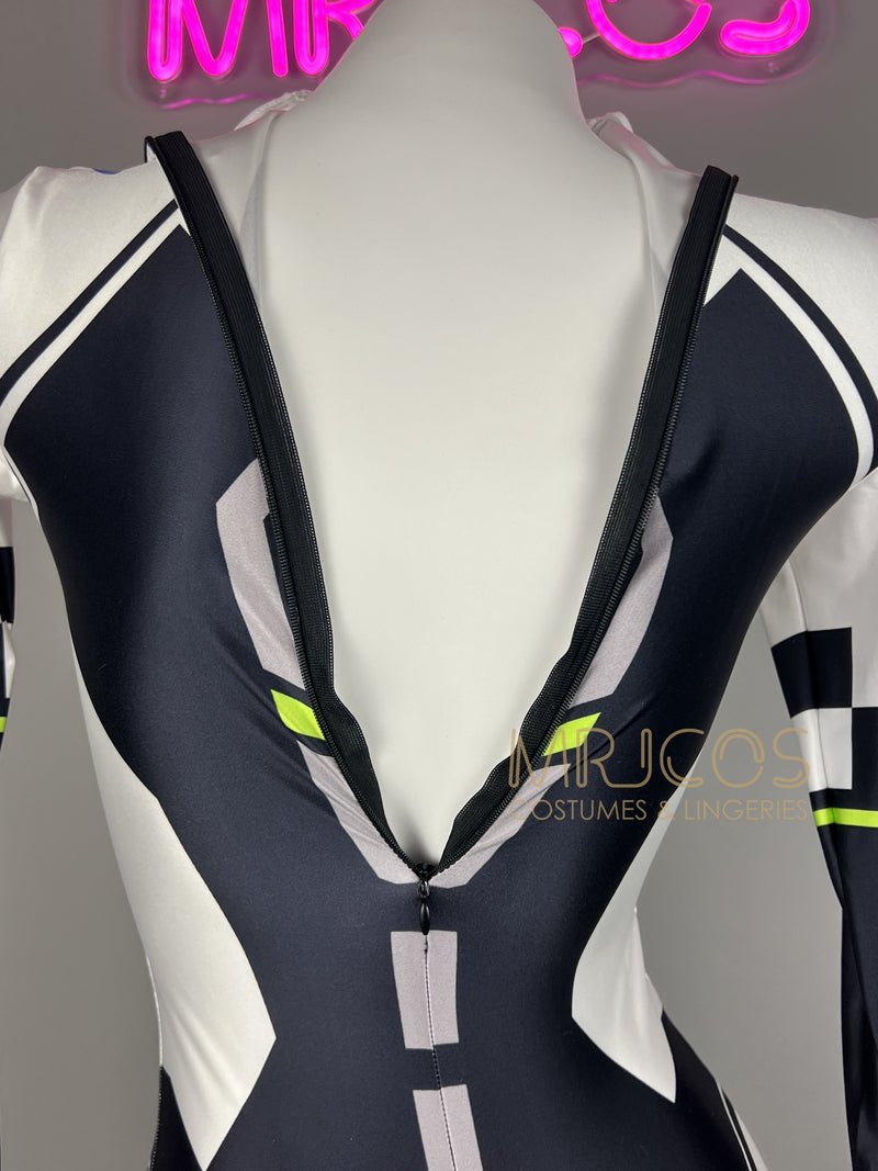 Cyberpunk Open Crotch Sci-Fi Spandex Racing Suit & Race Queen Cosplay Bodysuit-7