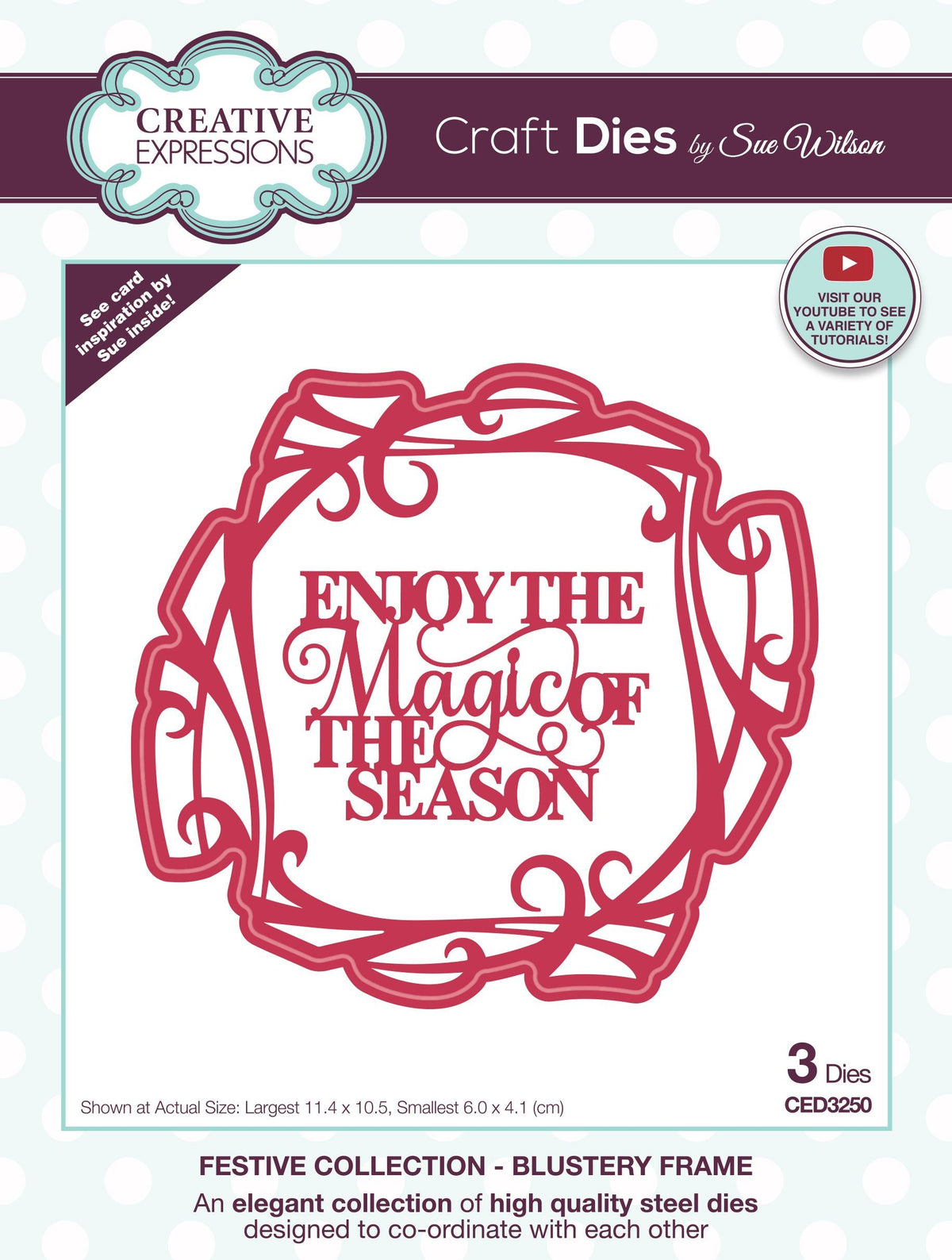 Creative Expressions Sue Wilson Festive Blustery Frame Craft Die-1
