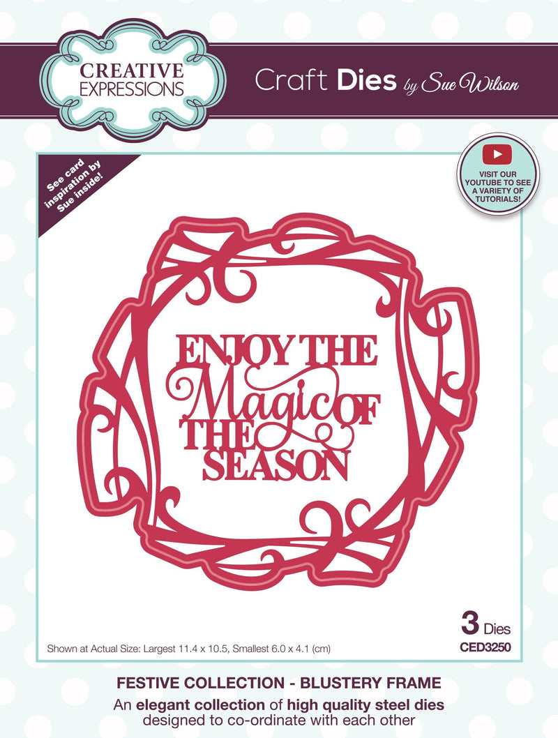 Creative Expressions Sue Wilson Festive Blustery Frame Craft Die-1