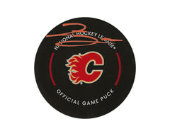 Zayne Parekh Autographed Calgary Flames Official Game Puck-1
